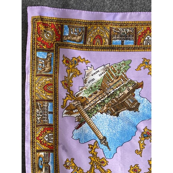 VTG ROMA Italia Scarf Square Rome Italy Landmark Tourist Attractions Souvenir - Picture 2 of 12